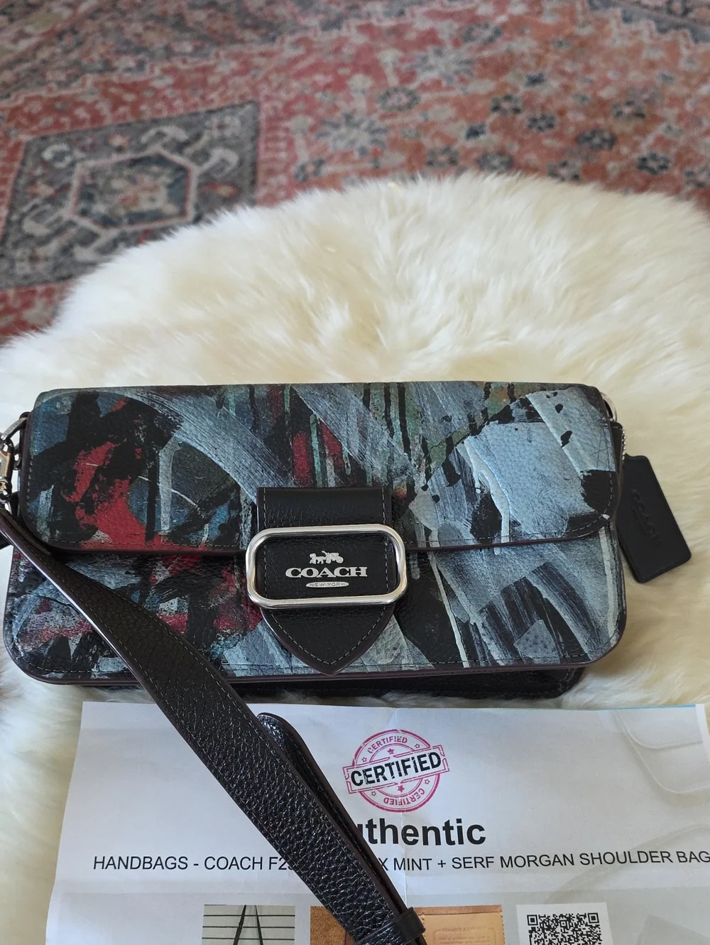 Fantastic Rare Coach X Mint + Serf Morgan Crossbody Bag 🖤🩶❤️🎁